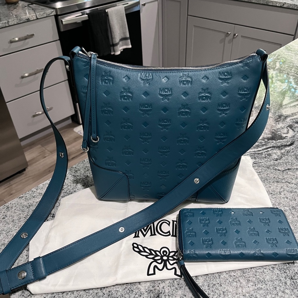 MCM Crossbody Purse with adjustable strap and wallet